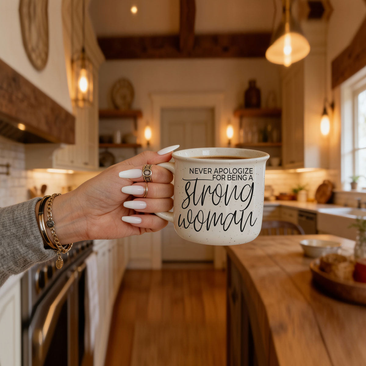 Never Apologize for Being a Strong Woman Ceramic Mug