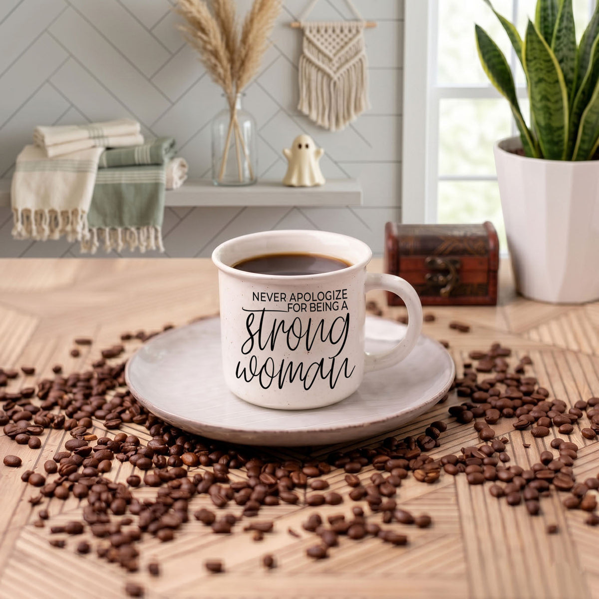 Never Apologize for Being a Strong Woman Ceramic Mug