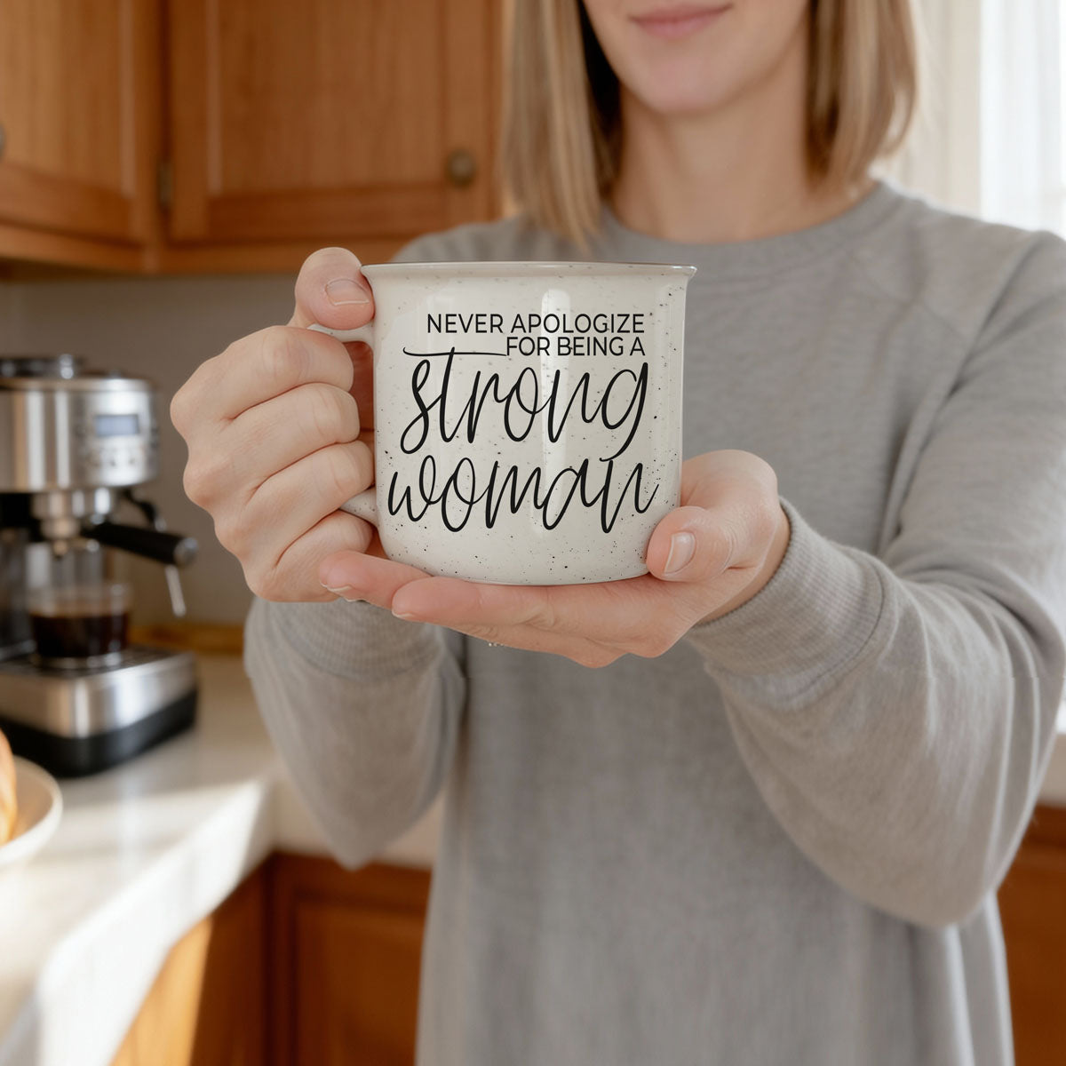 Never Apologize for Being a Strong Woman Ceramic Mug