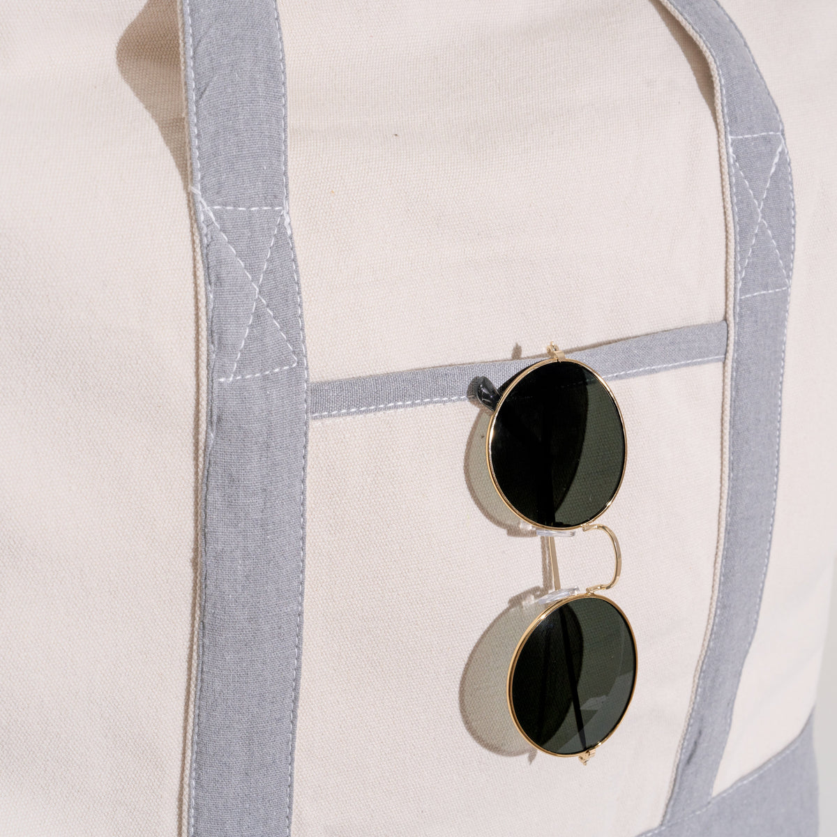 Large Organic Cotton Canvas Tote with Zipper