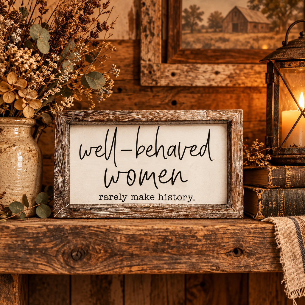 Well Behaved Women Rarely Make History Wood Sign